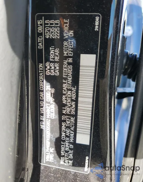 2016 Volvo S60 Premier из США, поврежденный, VIN LYV402FK6GB095862